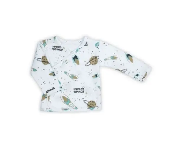 Tricou cu maneca lunga 100% bumbac (182005) Colectia Star Alb Marimea 62