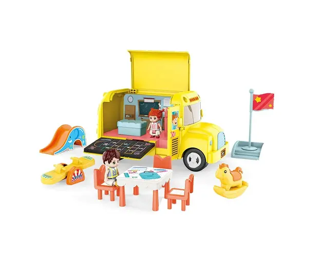 Autobuz scolar cu mobilier si figurine Ocie Touring Classroom