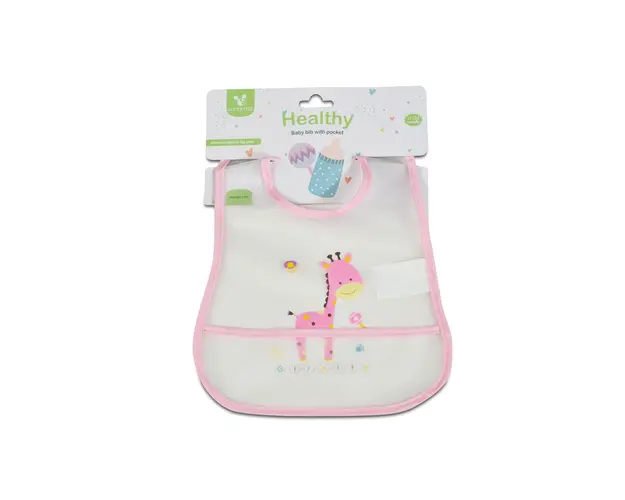 Baveta cu buzunar Cangaroo Healthy Pink