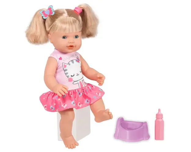 Bebelus cu par si Biberon Loko Toys 40 cm