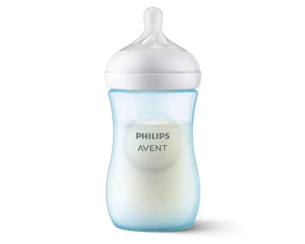 Biberon cu tetina din silicon Avent Natural Response 3.0 260 ml 1+ albastru
