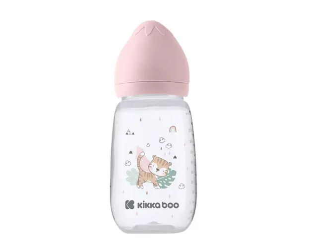 Biberon polipropilena 310 ml Silicon Kikka Boo Savanna Roz