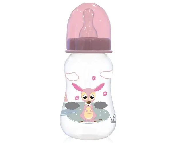 Biberon polipropilena cu tetina silicon Lorelli Baby Care 125 ml s, 0+ Blush Pink