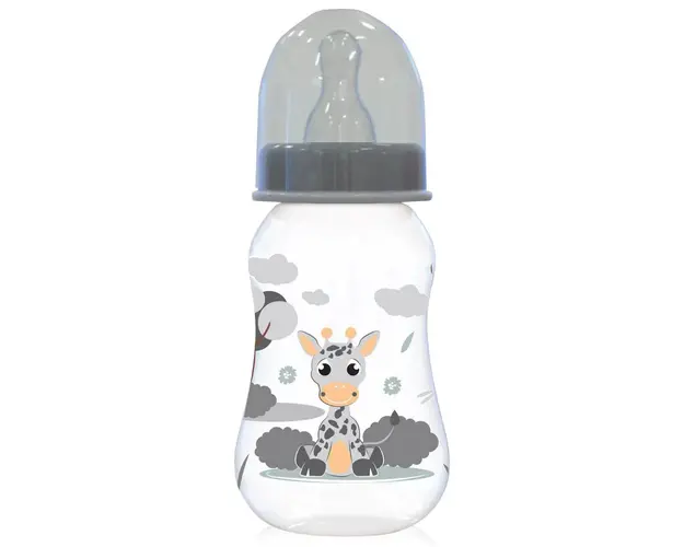 Biberon polipropilena cu tetina silicon Lorelli Baby Care 125 ml s, 0+ Icy Grey