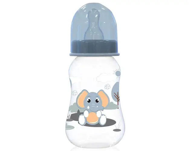 Biberon polipropilena cu tetina silicon Lorelli Baby Care 125 ml s, 0+ Moonlight Blue