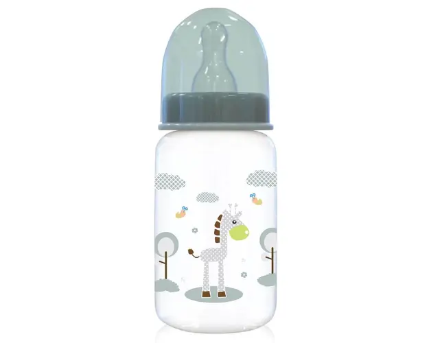 Biberon simplu polipropilena cu tetina silicon Lorelli Baby Care 125 ml 0+ Mint Green
