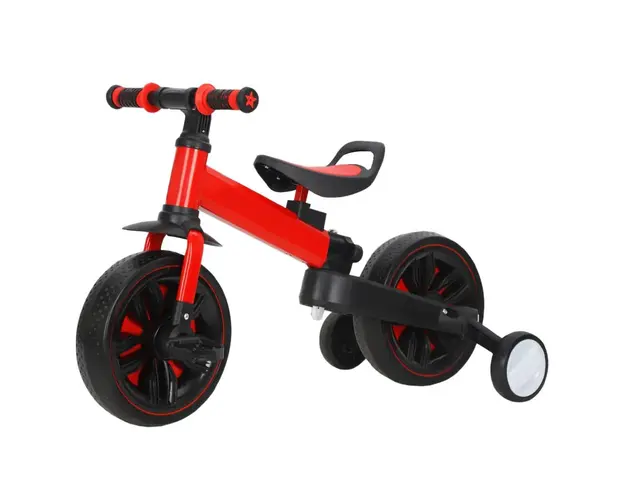 Bicicleta cu roti ajutatoare 3 in 1 unisex 12 inch Ocie Quad Rosie