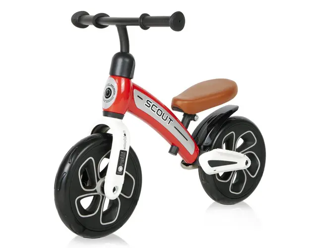 Bicicleta de echilibru fara pedale pentru fete 10 inch Lorelli Scout Rosie