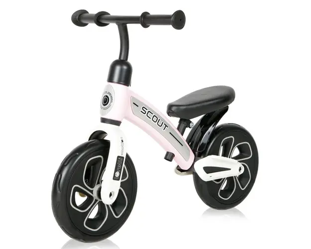 Bicicleta de echilibru fara pedale pentru fete 10 inch Lorelli Scout Roz