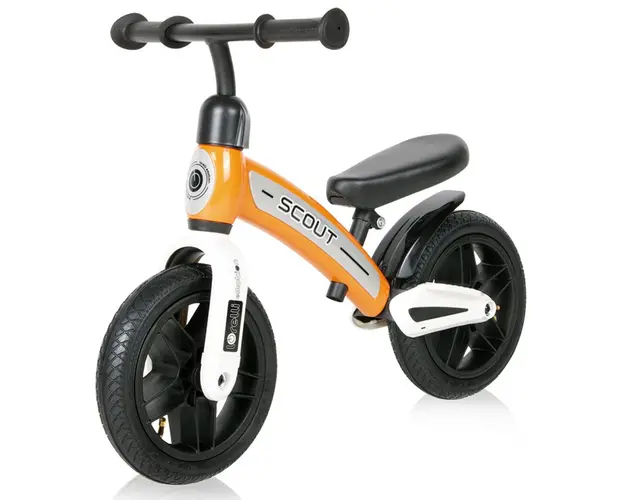Bicicleta de echilibru fara pedale unisex roti cauciuc 10 inch Lorelli Scout Air Portocalie