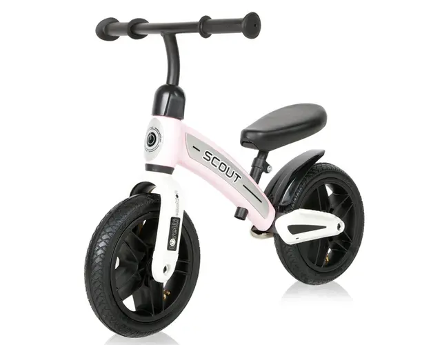 Bicicleta de echilibru fara pedale pentru fete roti cauciuc 10 inch Lorelli Scout Air Roz