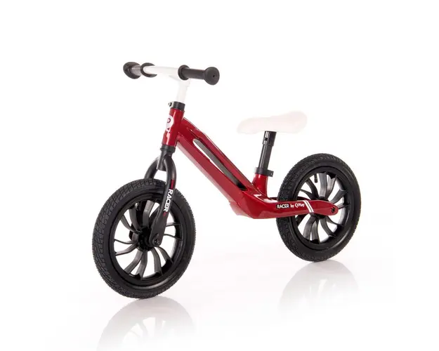 Bicicleta fara pedale unisex 12 inch Lorelli Q Play Racer rosu si alb