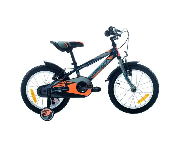 Bicicleta pentru baieti Max Bike Sprint Casper 16 inch Albastru, Portocaliu Neon