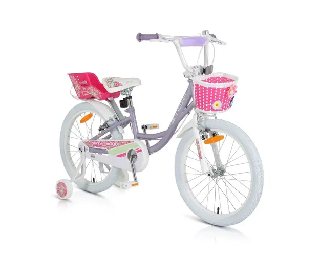 Bicicleta pentru fete cu roti ajutatoare 20 inch Byox Fashion Girl Liliac