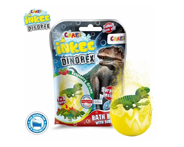 Bila efervescenta Inkee Craze cu surpriza figurina Dinozaur