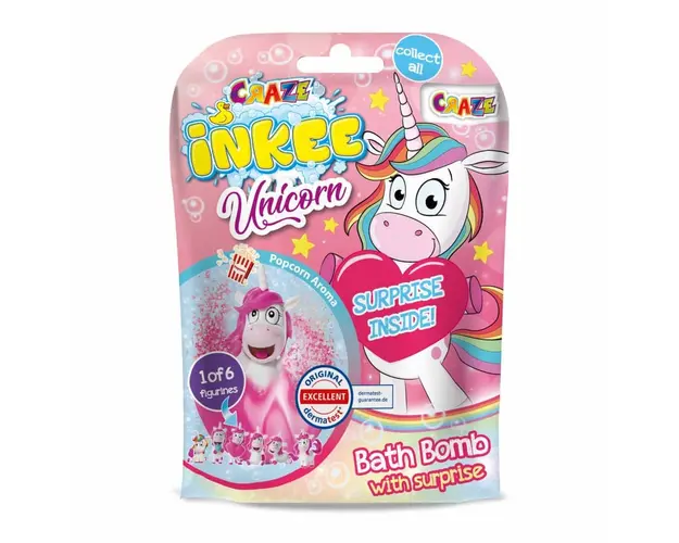 Bila efervescenta Inkee Craze cu surpriza figurina Unicorn