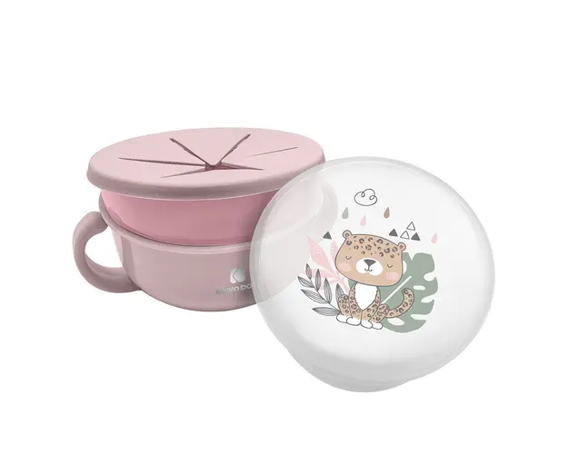 Bol cu capac si protectie silicon 380 ml Savana Roz