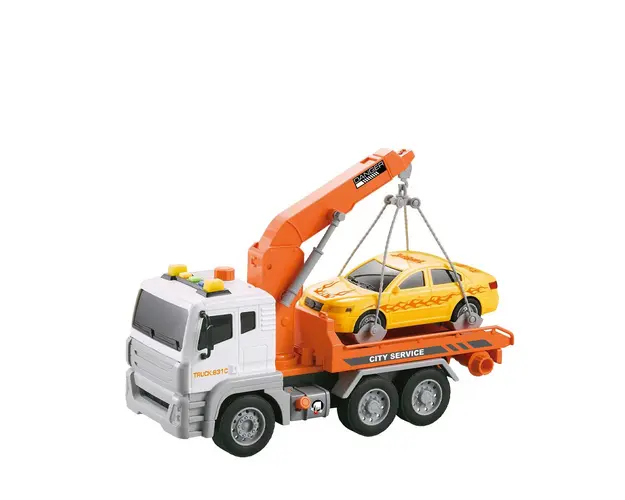 Camion City Service cu macara si masina 1:12