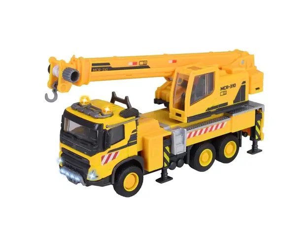Camion cu macara metalic Majorette Volvo cu lumini si sunete 22 cm