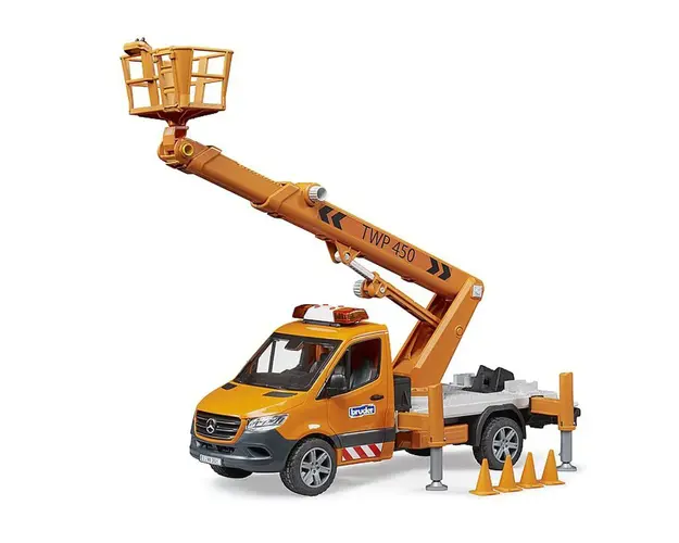 Camion cu platforma si sirena Bruder Mercedes Benz Sprinter