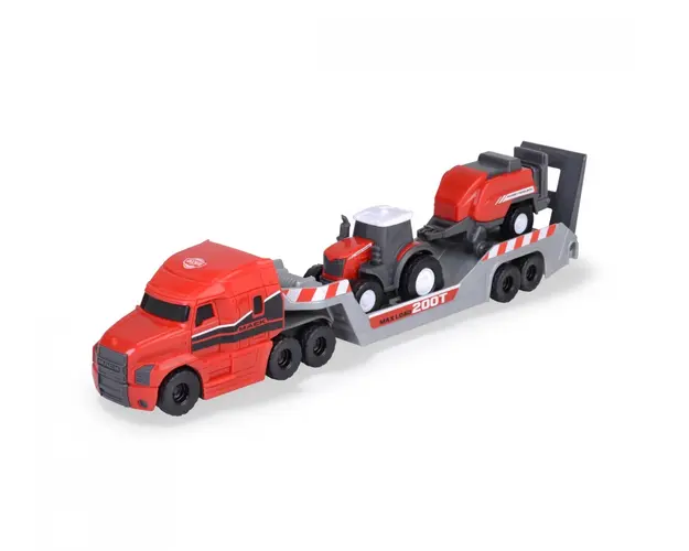 Camion Mack cu tractor si presa balotare Massey Ferguson Dickie