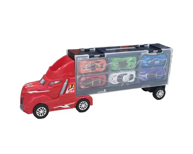 Camion transportator cu 6 masinute Metal Hauler 38 cm