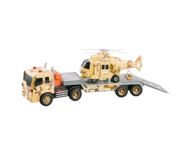 Camion transportator cu elicopter militar Ocie City Service 1:16