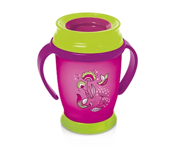 Cana antivarsare roz cu manere Lovi 360 Junior Folky 250 ml 12m+