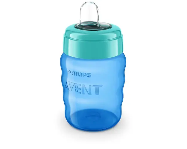 Cana cu tetina de formare Philips Avent 260 ml 6 luni + blue