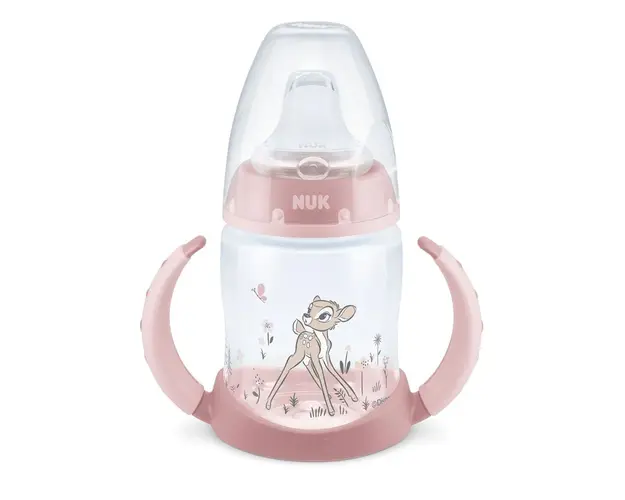 Cana de tranzitie cu manere si control de temperatura Nuk First Choice 150 ml Bambi