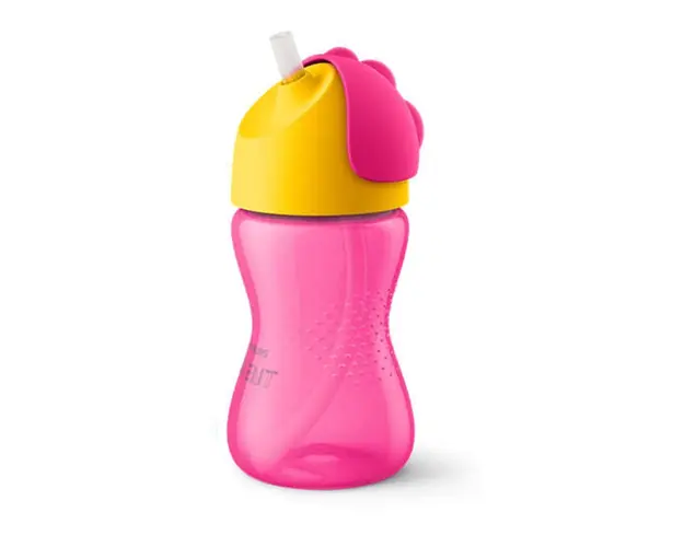 Canita cu pai Avent 300 ml pink