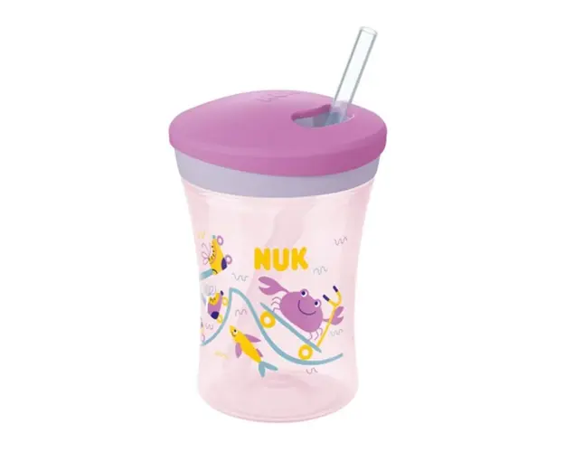 Canita cu pai Nuk Active Cup Pink 230 ml