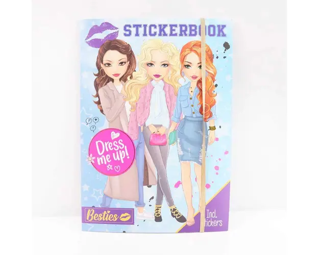 Carticica cu autocolante si sabloane Grafix Besties 10 pagini A4