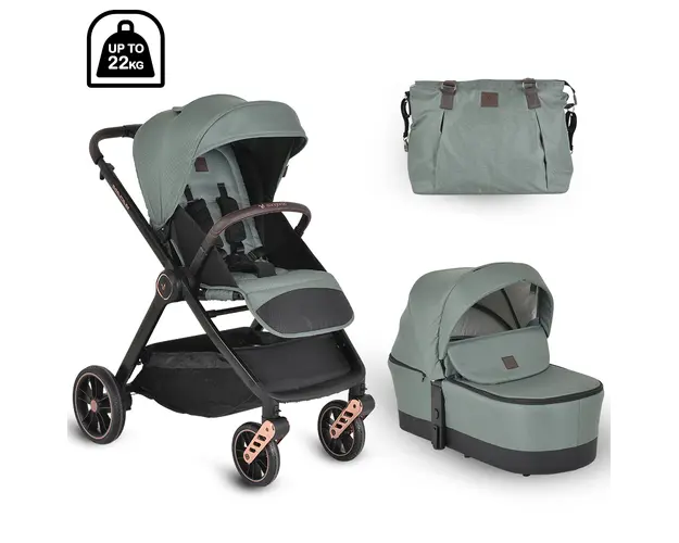 Carucior combinat 2 in 1 cu landou Cangaroo Macan Verde