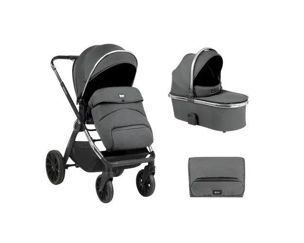 Carucior combinat 2 in 1 cu landou Kikka Boo Tiffany Dark Grey