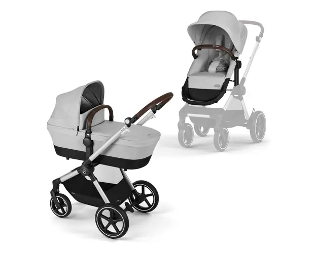Carucior transformabil Cybex Gold Eos Lux Lava Grey cu cadru argintiu