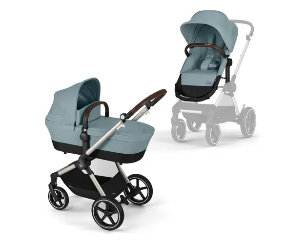 Carucior transformabil Cybex Gold Eos Lux Sky Blue cu cadru taupe
