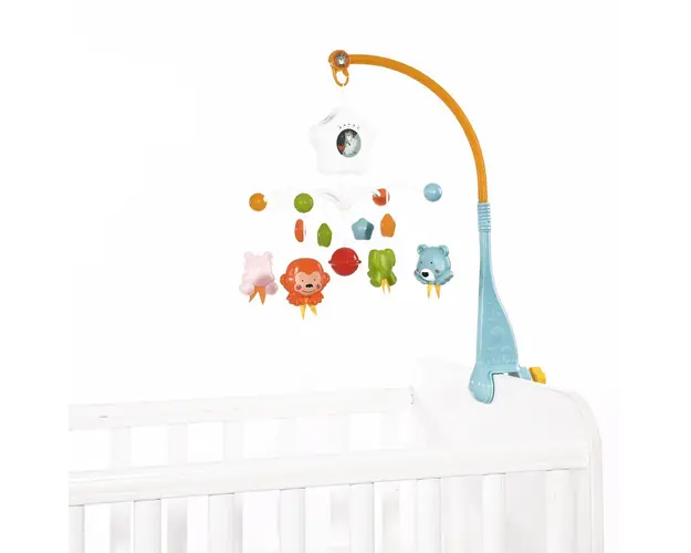 Carusel muzical pentru patut Lorelli Happy Animals Blue