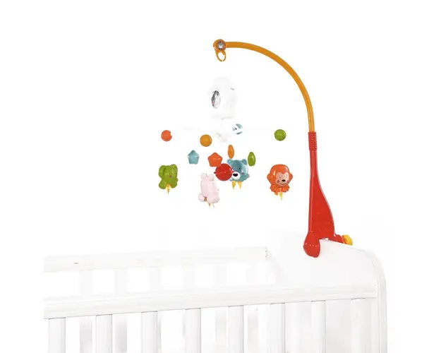 Carusel muzical pentru patut Lorelli Happy Animals Orange