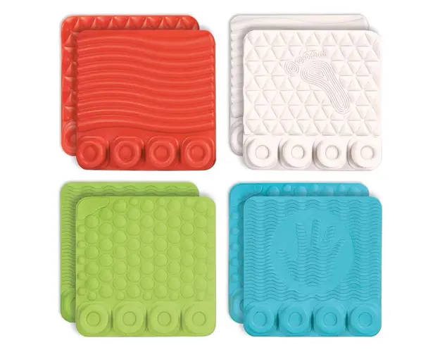 Covor senzorial Soft Clemmy cu 8 cuburi constructie