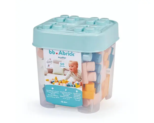 Cutie depozitare cu 50 cuburi pentru construit Ecoiffier