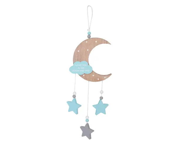 Decoratie suspendata Cangaroo Luna si stele albastre