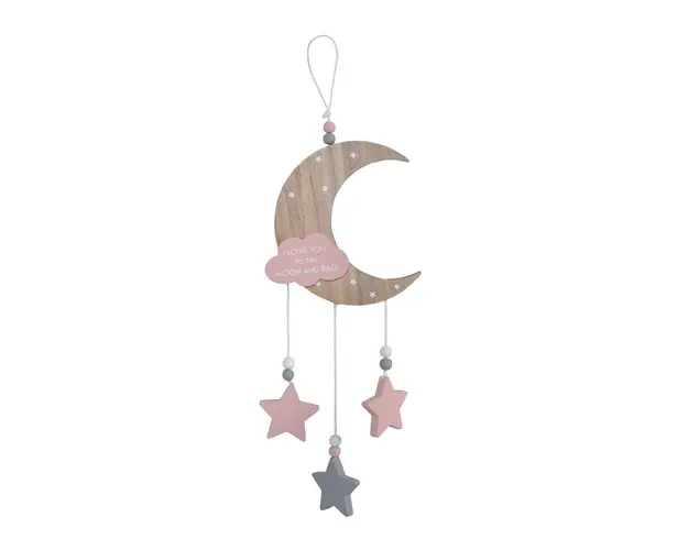 Decoratie suspendata Cangaroo Luna si stele Roz