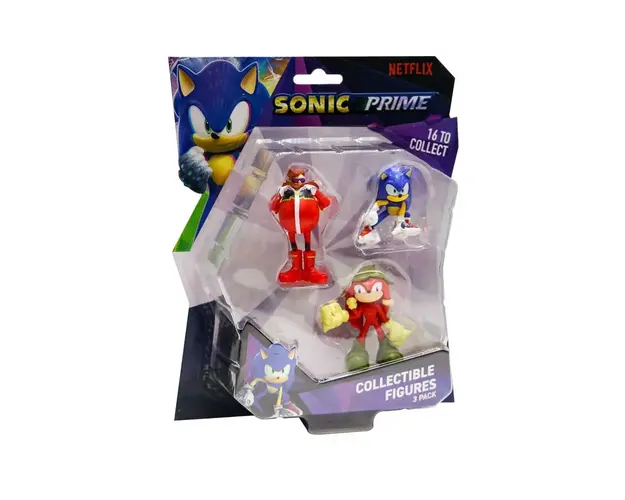 Set 3 figurine colectibile PMI Sonic Prime 6.5 cm