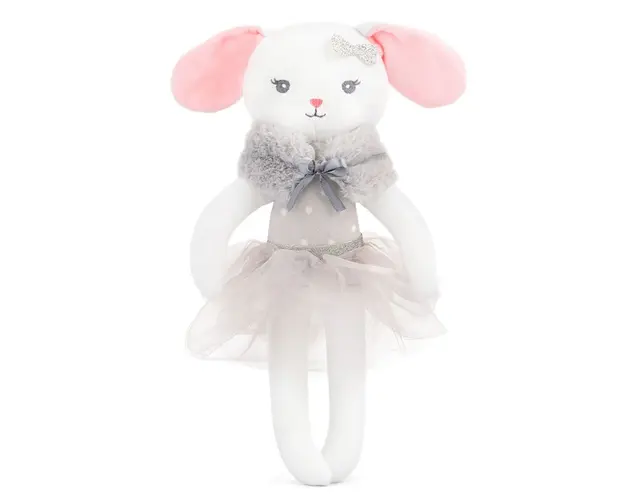 Papusa iepuras de plus Amek cu fusta balet 32 cm