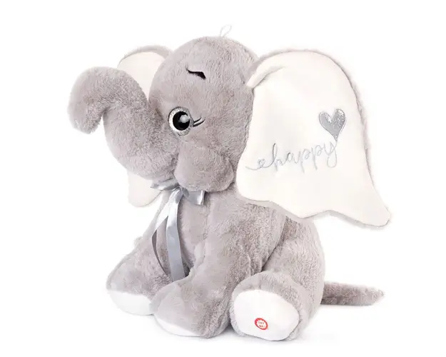 Elefant de plus cu sunete Amek 65 cm