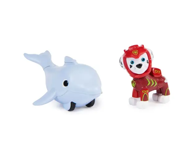 Figurina cu prieten delfin Paw Patrol Aqua Pups Marshall