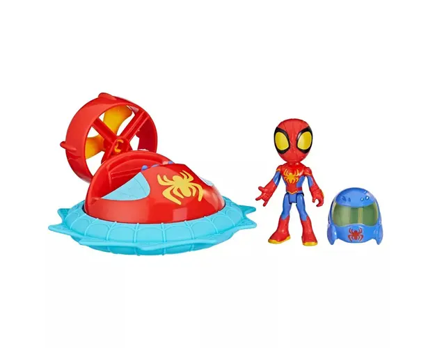 Figurina cu vehicul Hover Spinner Hasbro Marvel Spidey si prietenii sai uimitori