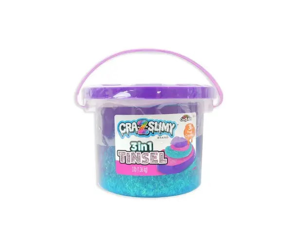 Galetusa cu slime CrazArt Cra-Z-Slimy 3 in 1 Tinsel 1.36kg