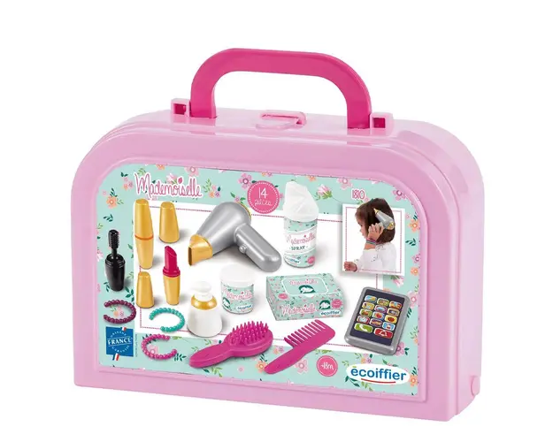 Gentuta cu accesorii infrumusetare Ecoiffier Mademoiselle Vintage